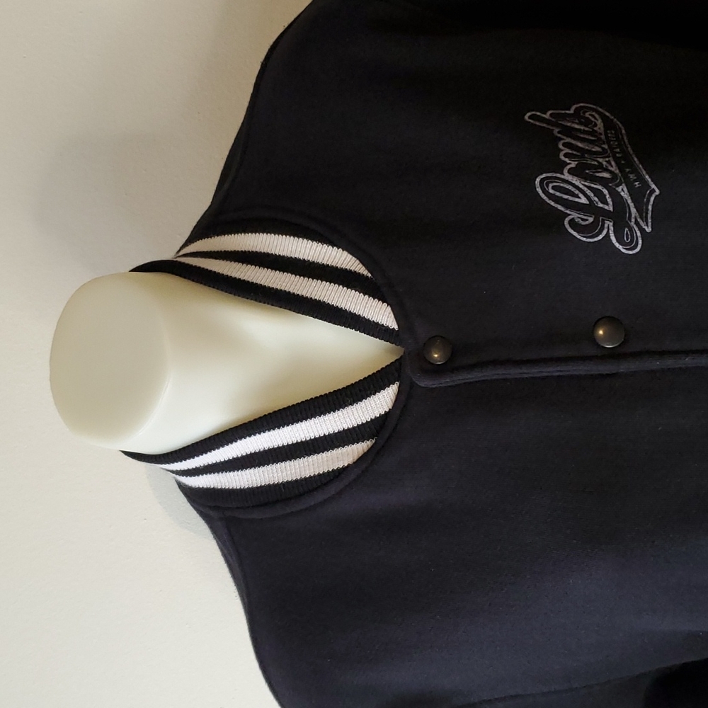 Lords of Gastown Motorcycle Company Black Wool Bomber Club Varsity Jacket - Picture 5 of 14